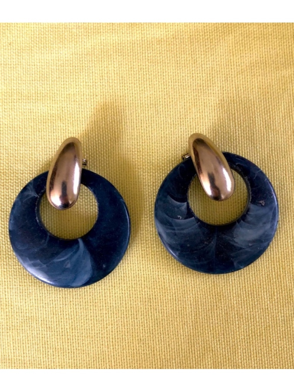 Denim Hoop Earrings